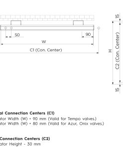 Merlot-aluminium-radiator-technical-drawing